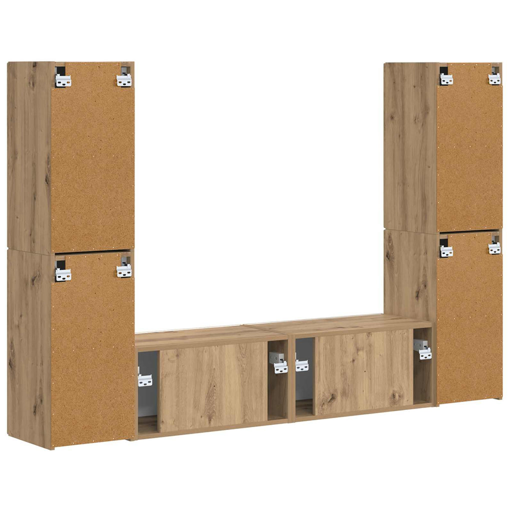 TV-Schrankset 6 pcs Artisan-Eiche Holzwerkstoff