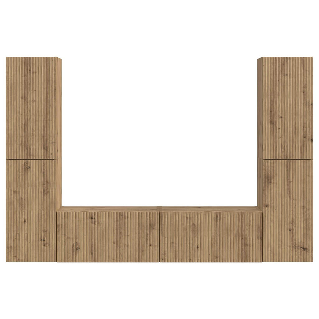 TV-Schrankset 6 pcs Artisan-Eiche Holzwerkstoff