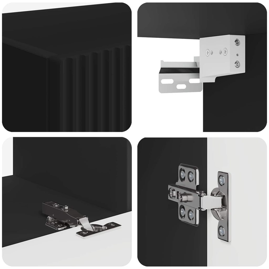 TV-Schrankset 4 pcs Schwarz Holzwerkstoff