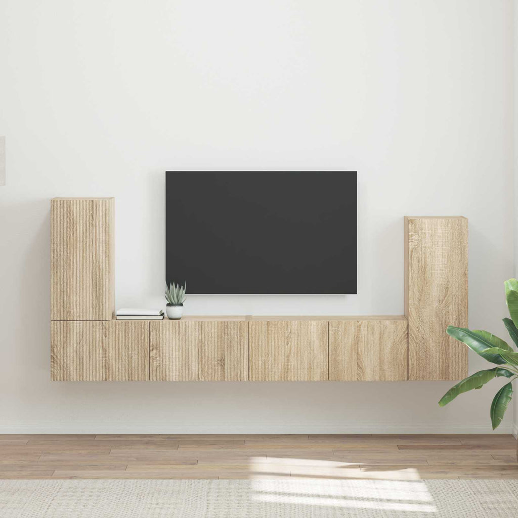 TV-Schrankset 4 pcs Sonoma-Eiche Holzwerkstoff