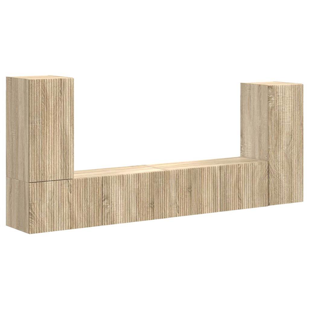 TV-Schrankset 4 pcs Sonoma-Eiche Holzwerkstoff