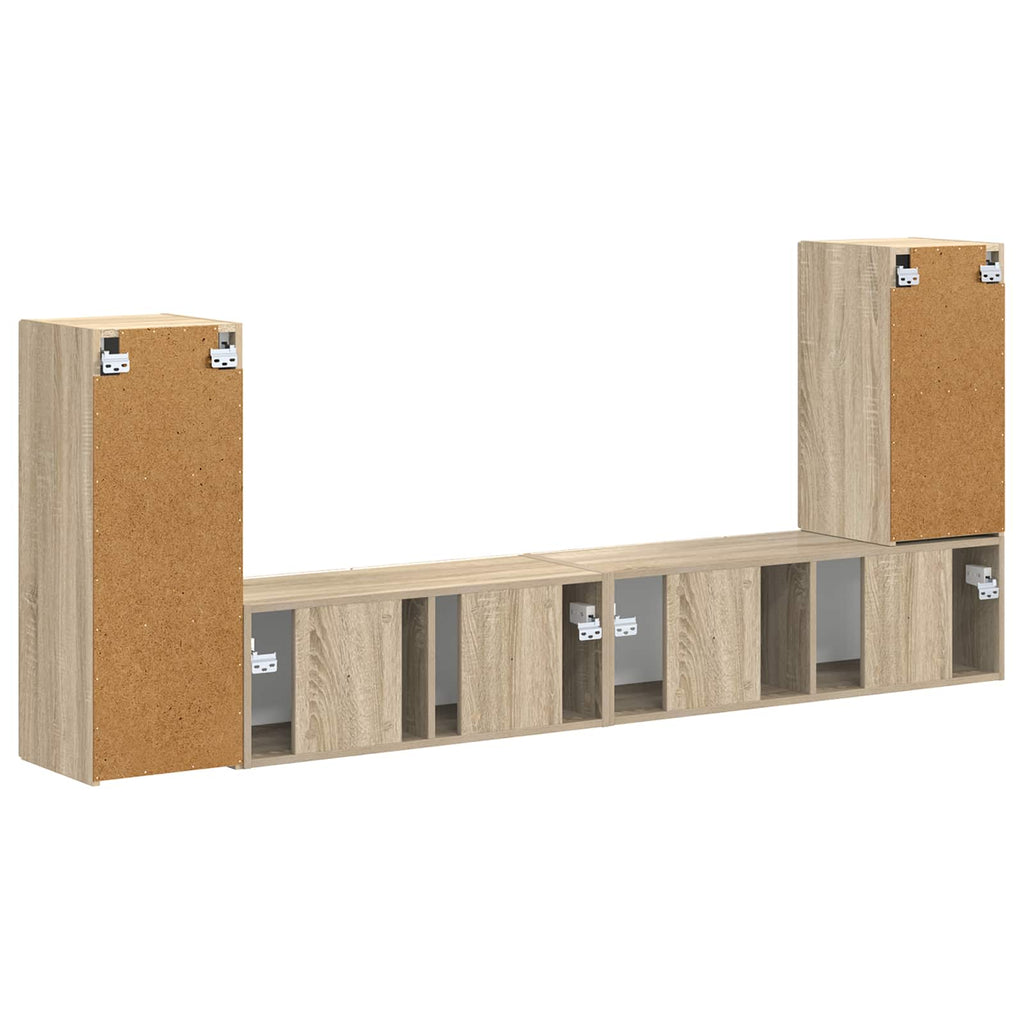 TV-Schrankset 4 pcs Sonoma-Eiche Holzwerkstoff