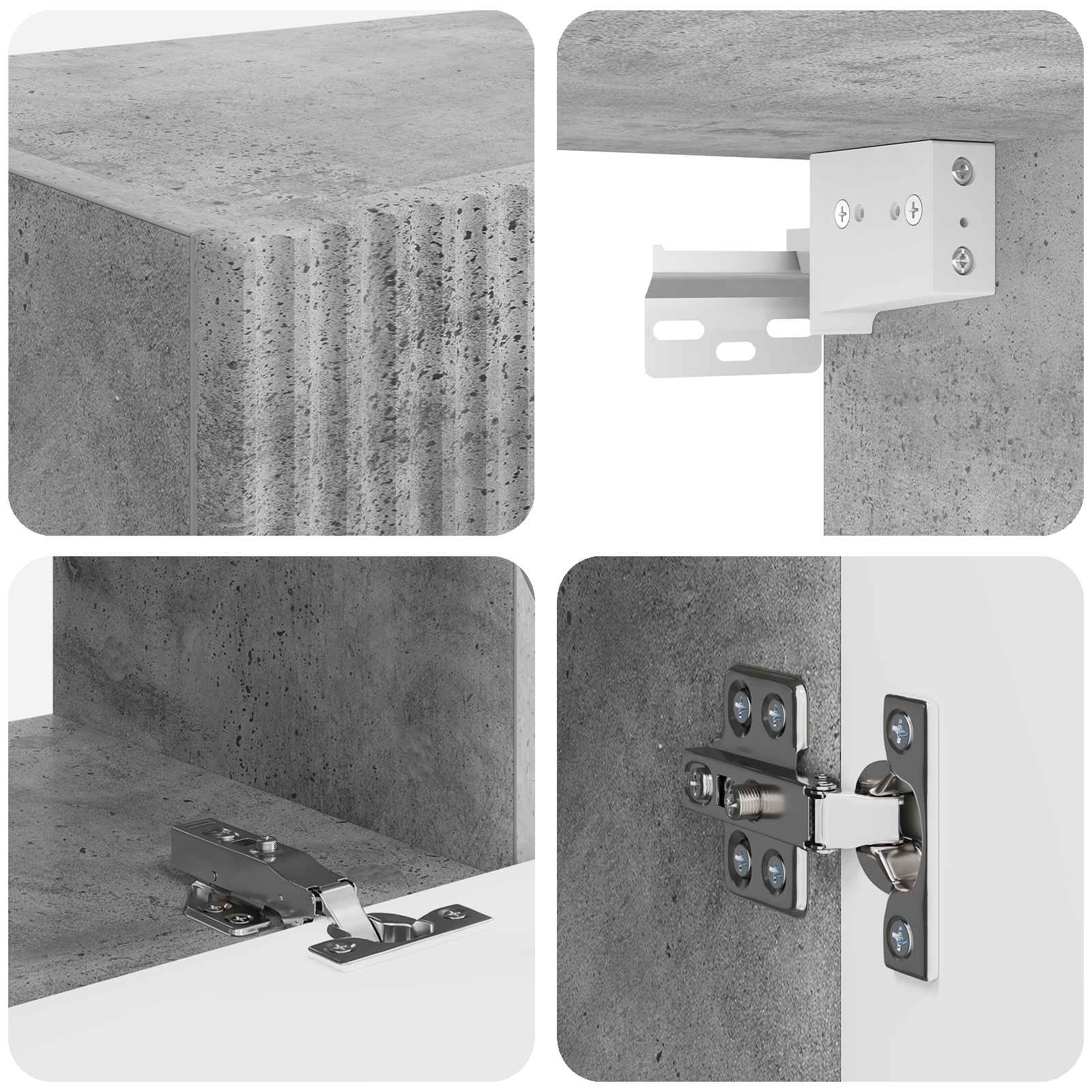 TV-Schrankset 4 pcs Beton Grau Holzwerkstoff