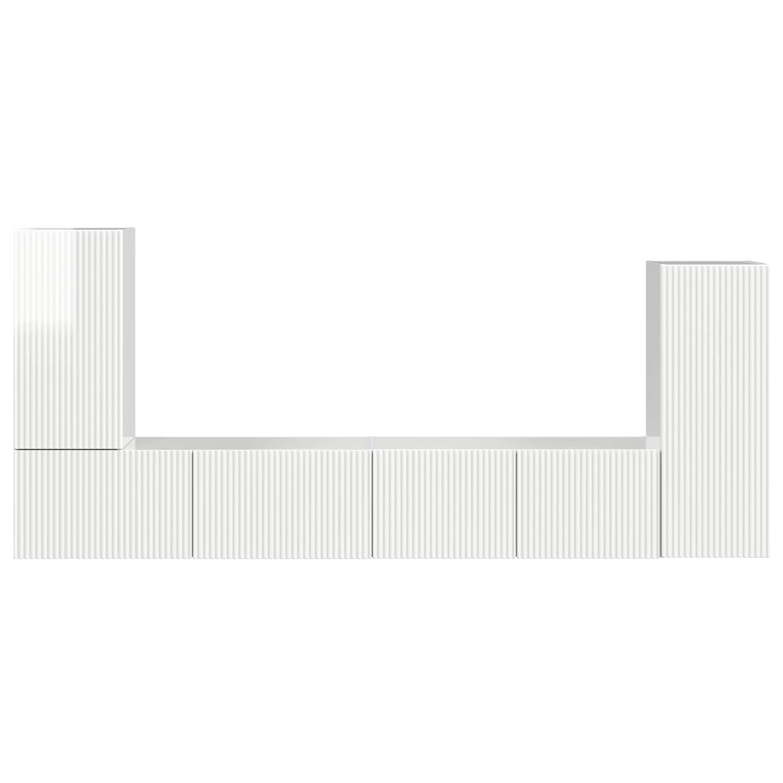 TV-Schrankset 4 pcs Hochglanz Weiß Holzwerkstoff