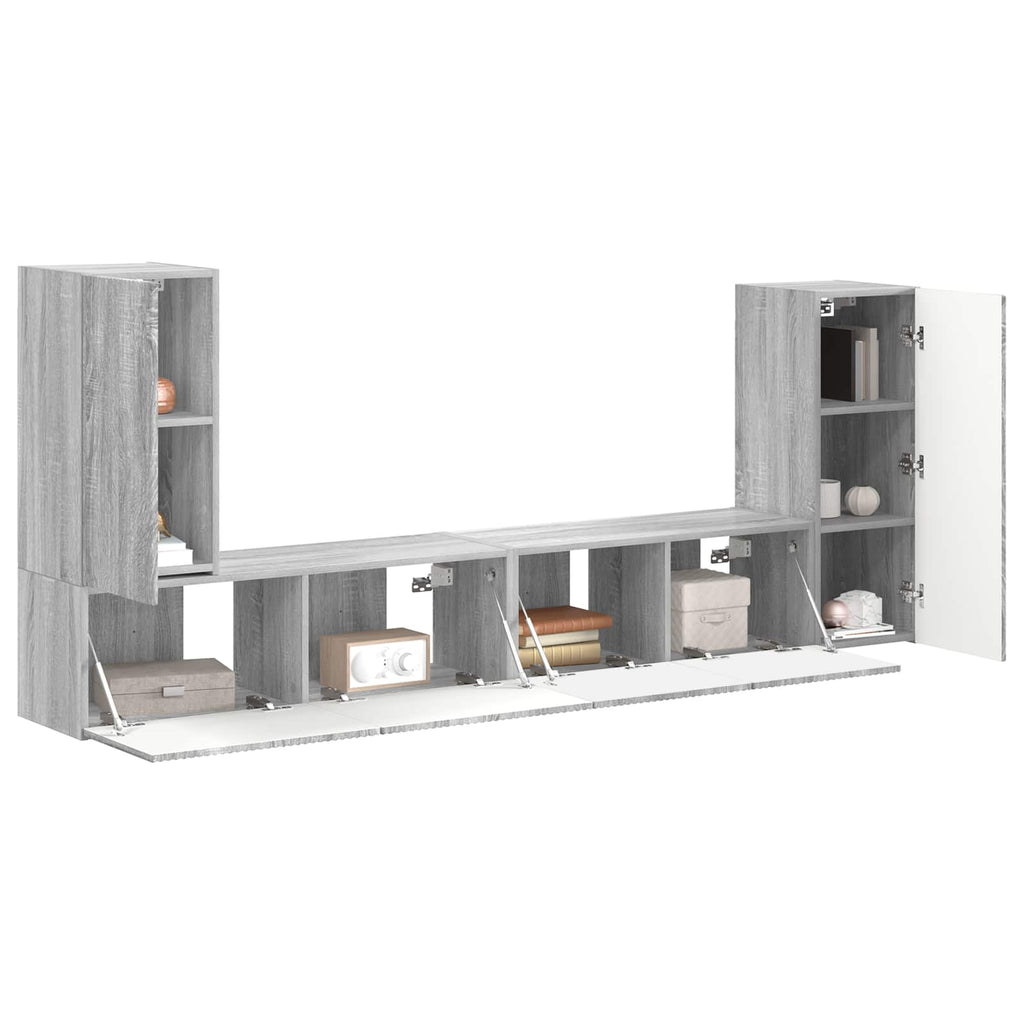 TV-Schrankset 4 pcs Graues Sonoma Holzwerkstoff