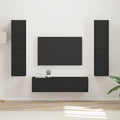 TV-Schrankset 6 pcs Schwarz Holzwerkstoff