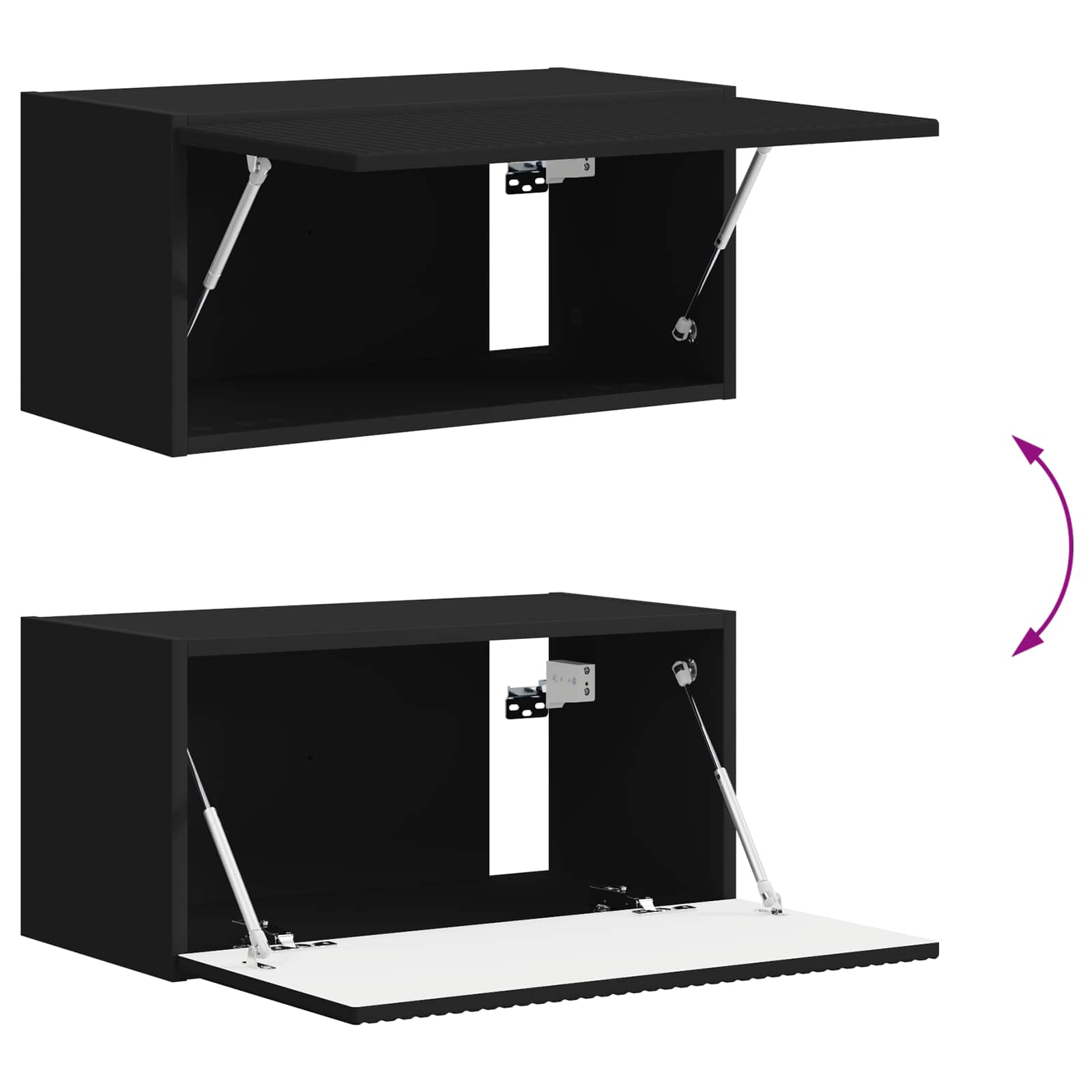TV-Schrankset 6 pcs Schwarz Holzwerkstoff