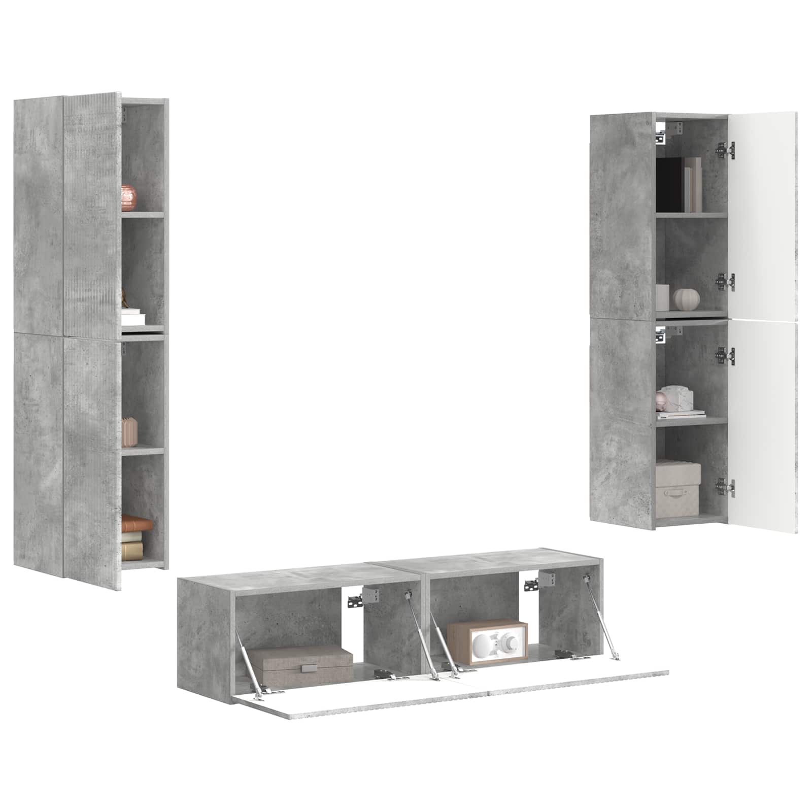 TV-Schrankset 6 pcs Beton Grau Holzwerkstoff