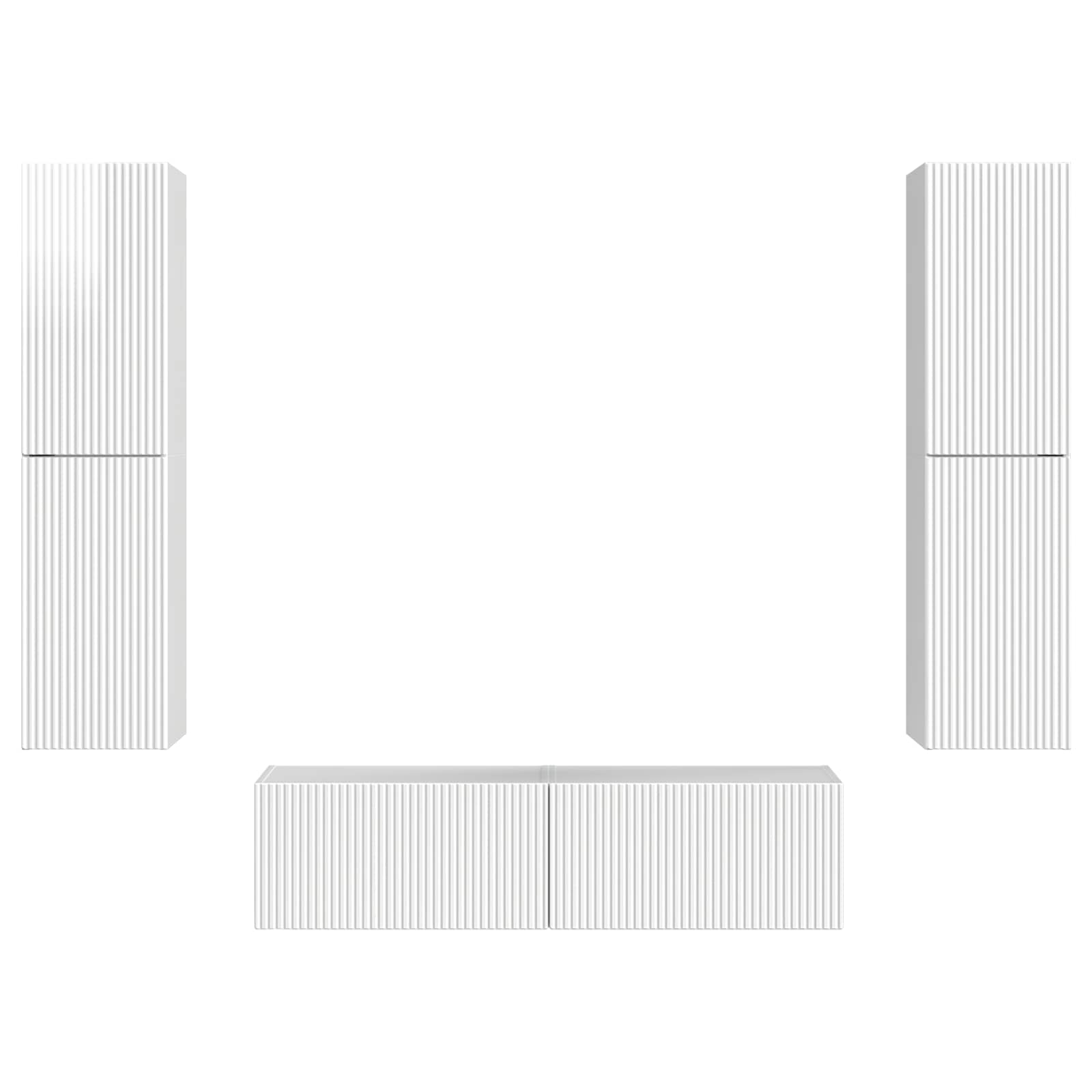 TV-Schrankset 6 pcs Hochglanz Weiß Holzwerkstoff