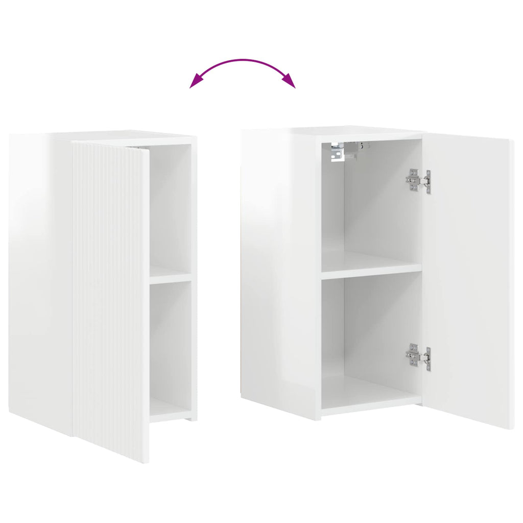 TV-Schrankset 6 pcs Hochglanz Weiß Holzwerkstoff