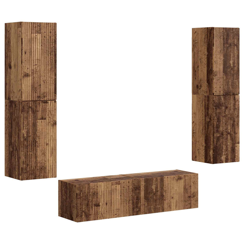 TV-Schrankset 6 pcs Altholz Holzwerkstoff