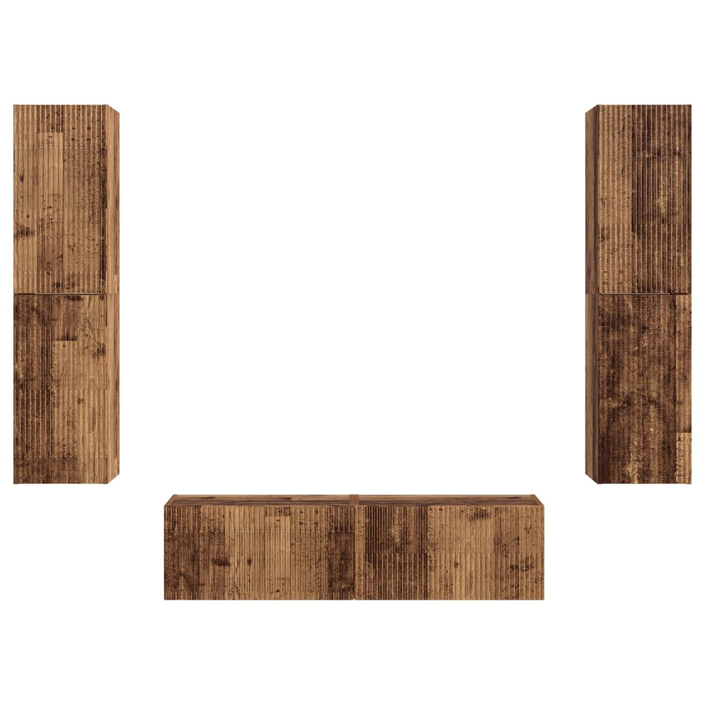 TV-Schrankset 6 pcs Altholz Holzwerkstoff