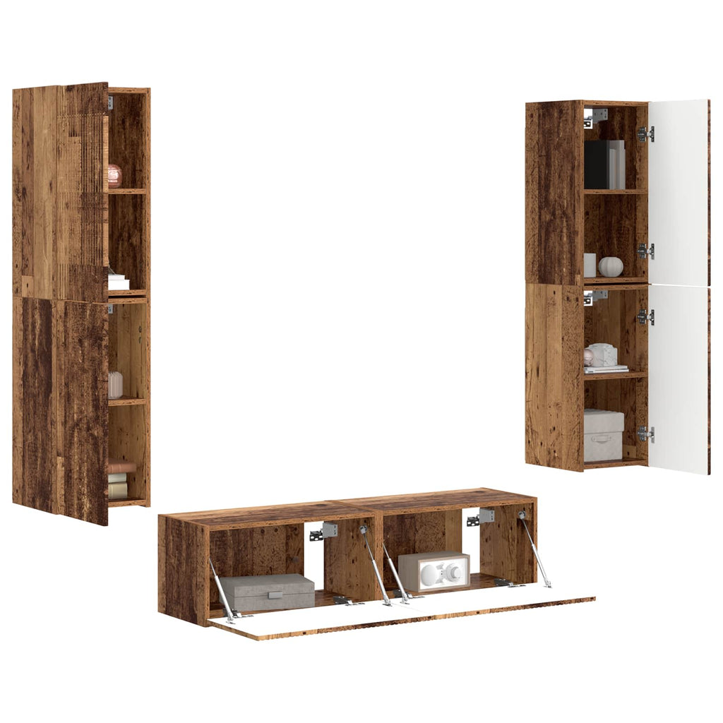 TV-Schrankset 6 pcs Altholz Holzwerkstoff