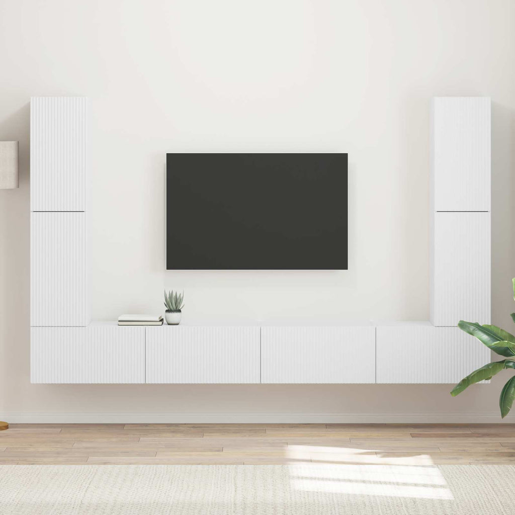 TV-Schrankset 8 pcs Weiß Holzwerkstoff