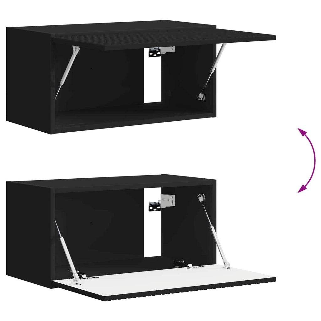 TV-Schrankset 8 pcs Schwarz Holzwerkstoff