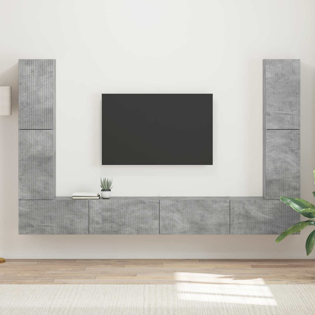 TV-Schrankset 8 pcs Beton Grau Holzwerkstoff