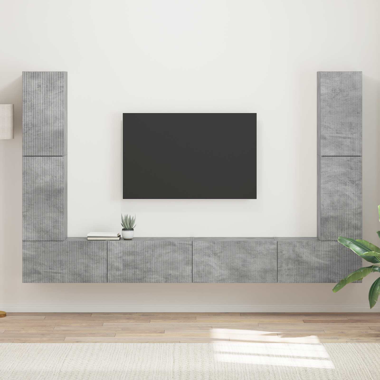 TV-Schrankset 8 pcs Beton Grau Holzwerkstoff