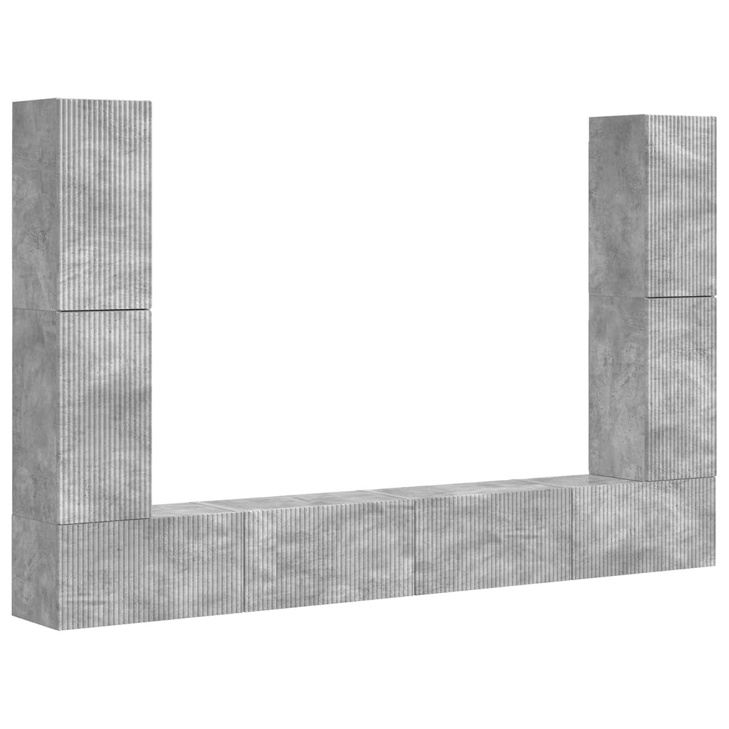 TV-Schrankset 8 pcs Beton Grau Holzwerkstoff