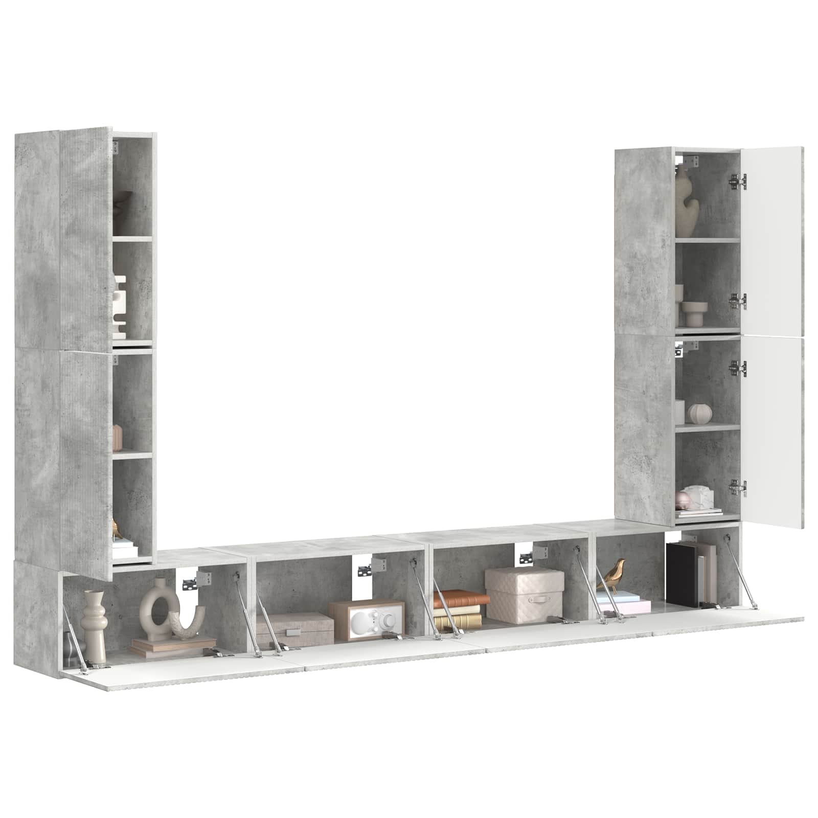 TV-Schrankset 8 pcs Beton Grau Holzwerkstoff