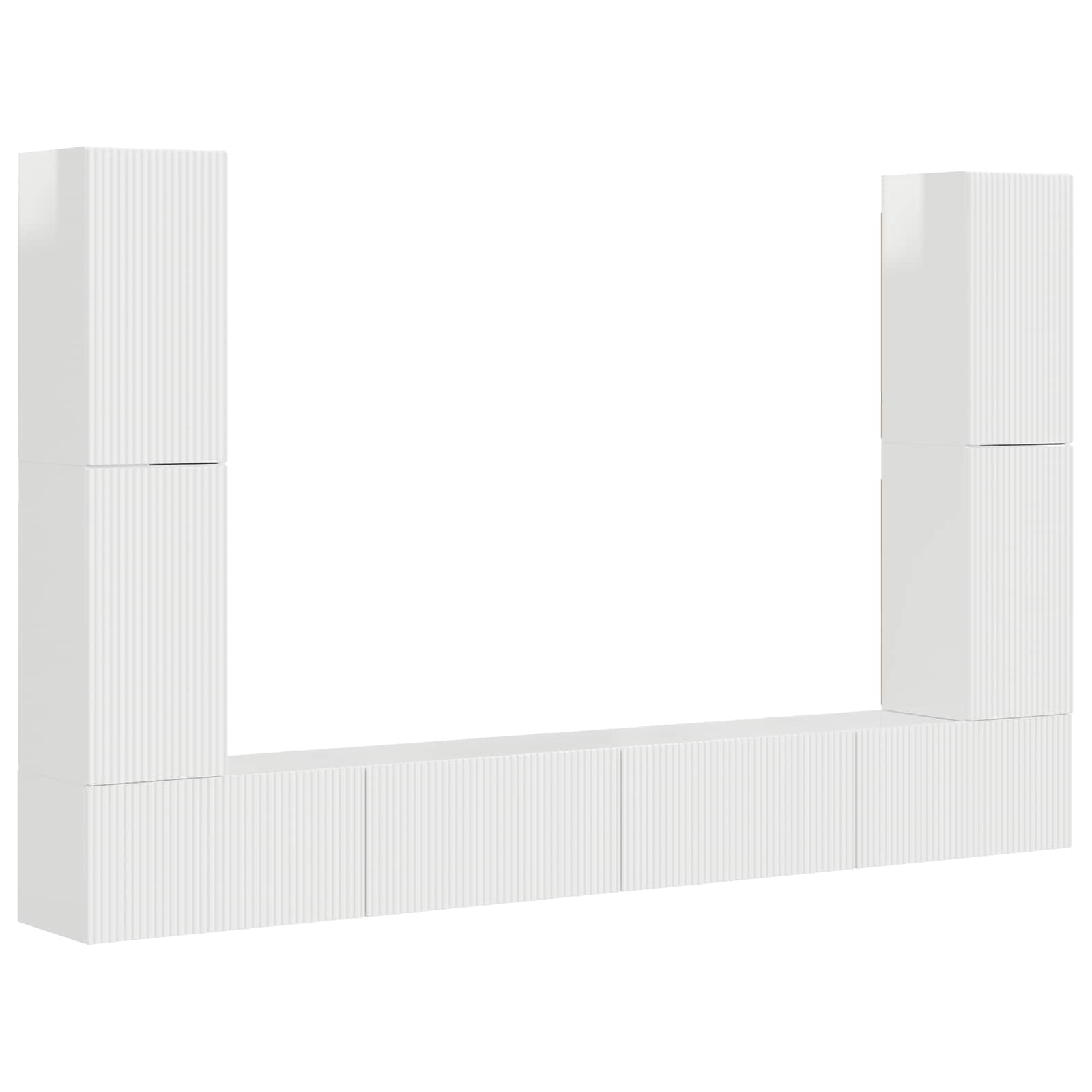 TV-Schrankset 8 pcs Hochglanz Weiß Holzwerkstoff