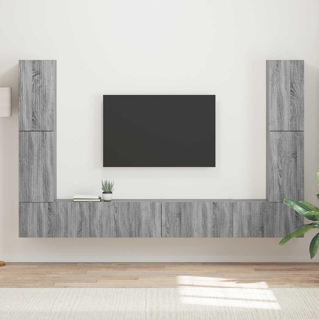 TV-Schrankset 8 pcs Graues Sonoma Holzwerkstoff