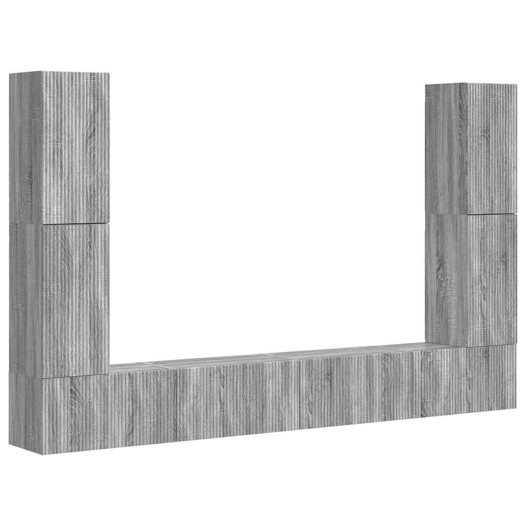 TV-Schrankset 8 pcs Graues Sonoma Holzwerkstoff
