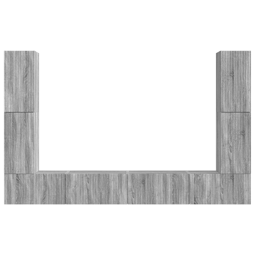 TV-Schrankset 8 pcs Graues Sonoma Holzwerkstoff