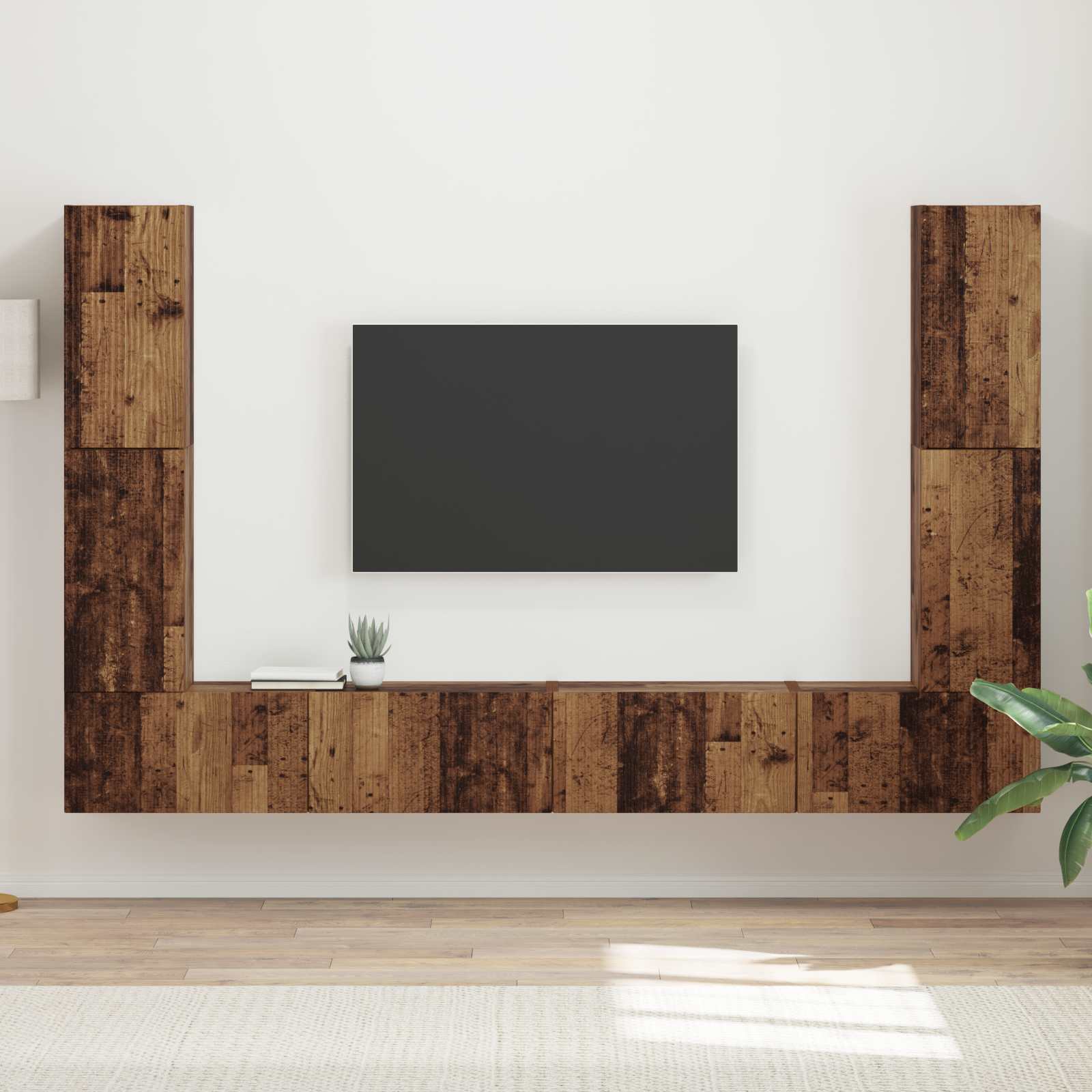 TV-Schrankset 8 pcs Altholz Holzwerkstoff