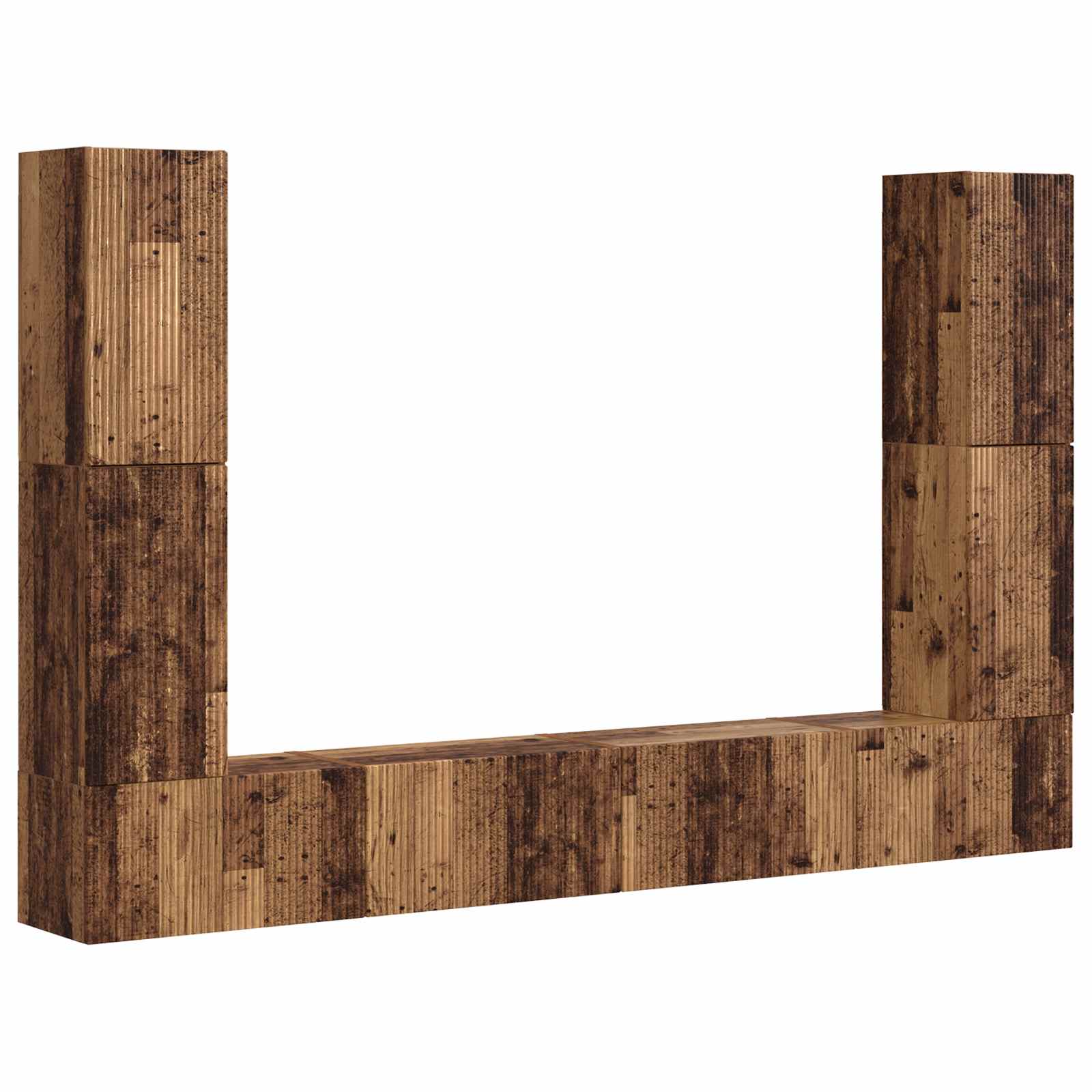 TV-Schrankset 8 pcs Altholz Holzwerkstoff
