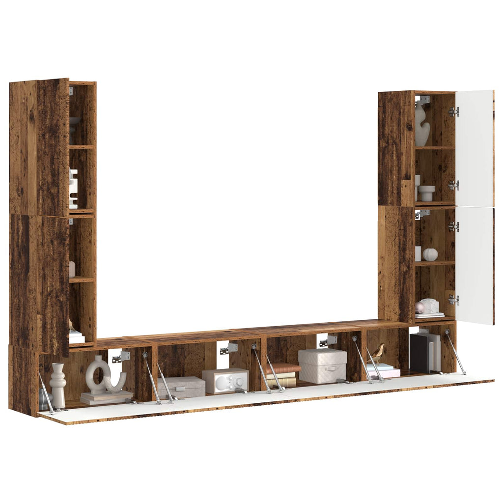 TV-Schrankset 8 pcs Altholz Holzwerkstoff