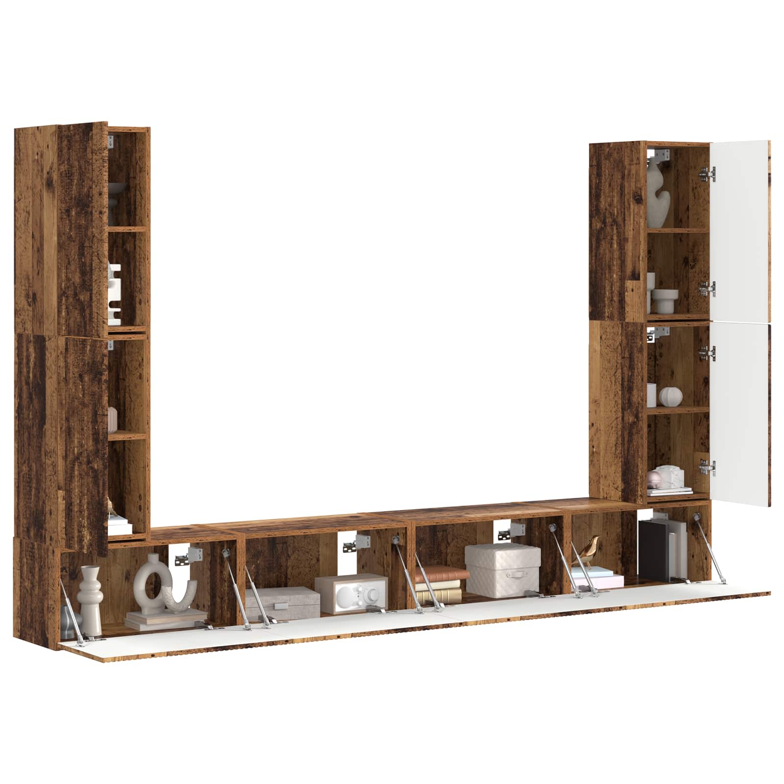 TV-Schrankset 8 pcs Altholz Holzwerkstoff