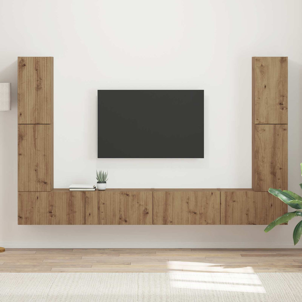 TV-Schrankset 8 pcs Artisan-Eiche Holzwerkstoff