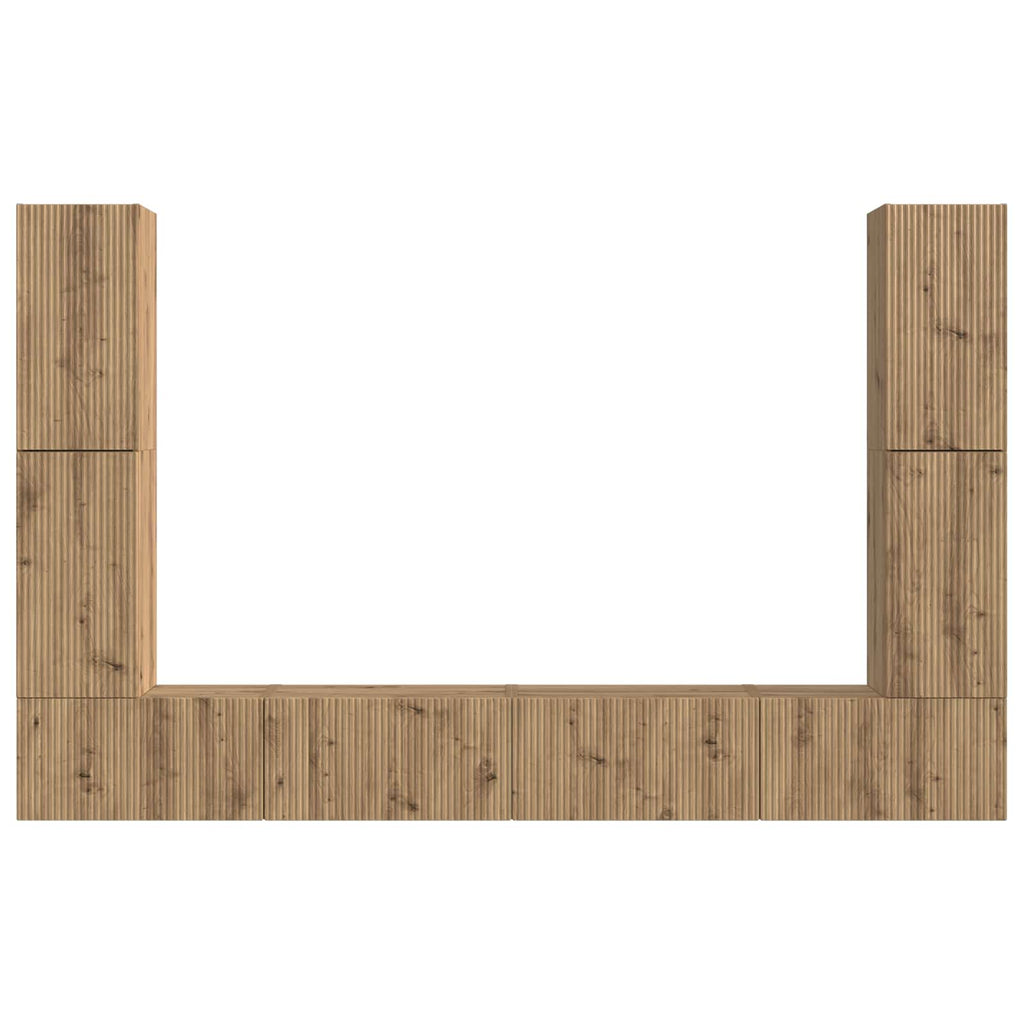 TV-Schrankset 8 pcs Artisan-Eiche Holzwerkstoff