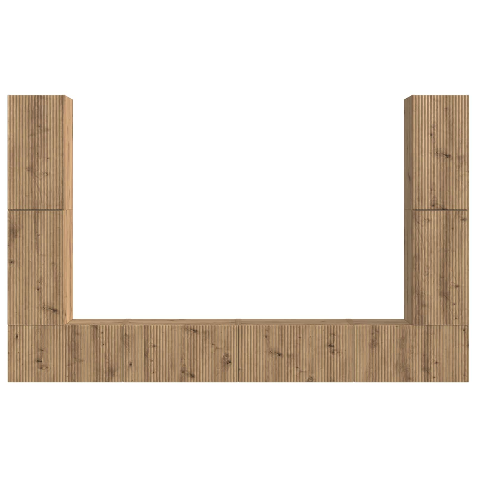TV-Schrankset 8 pcs Artisan-Eiche Holzwerkstoff