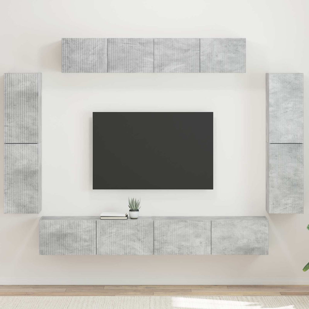 TV-Schränk 8 pcs Beton Grau