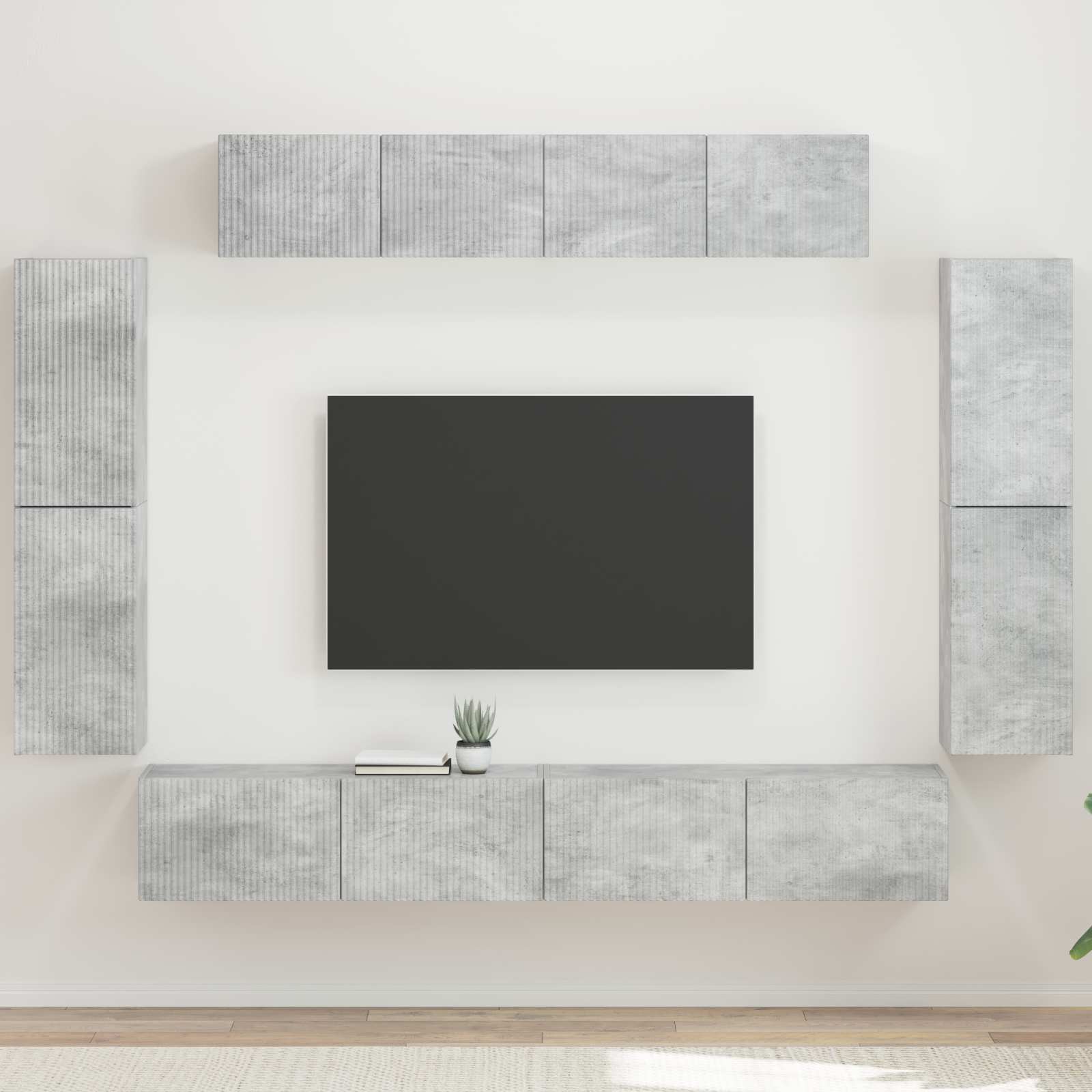 TV-Schränk 8 pcs Beton Grau