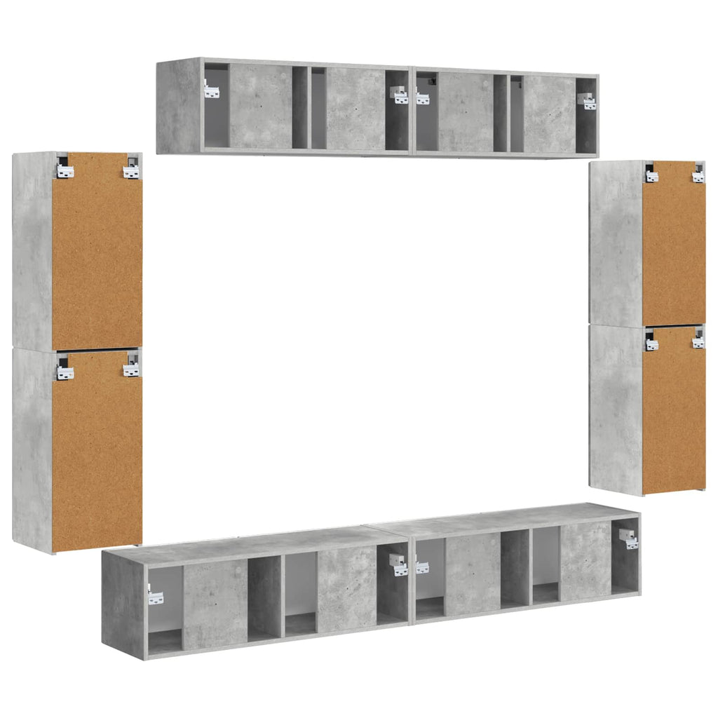 TV-Schränk 8 pcs Beton Grau