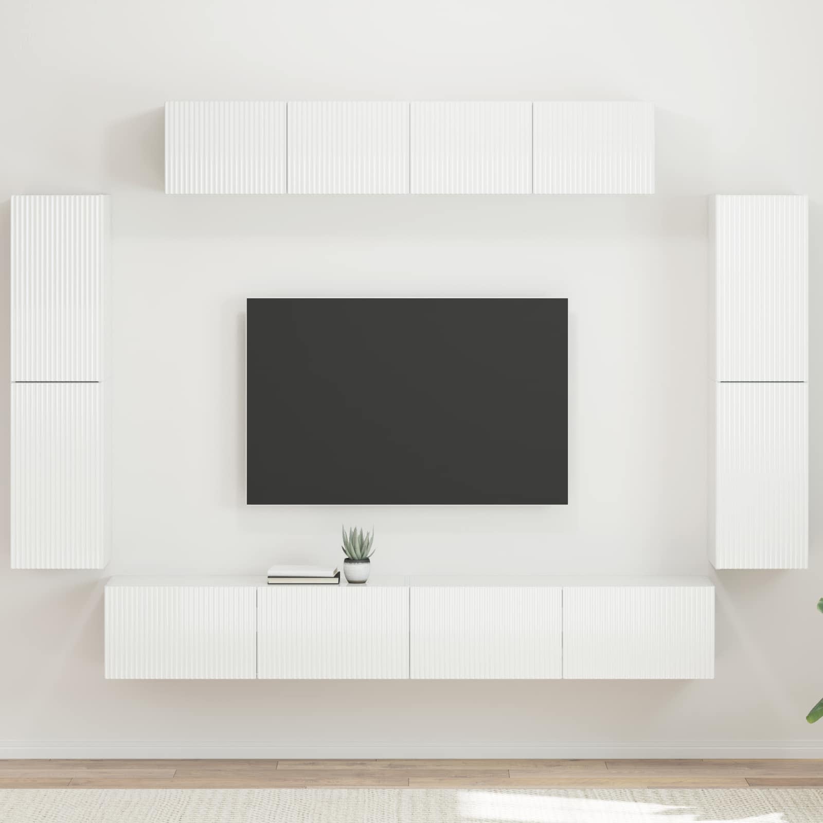 TV-Schränk 8 pcs Hochglanz Weiß