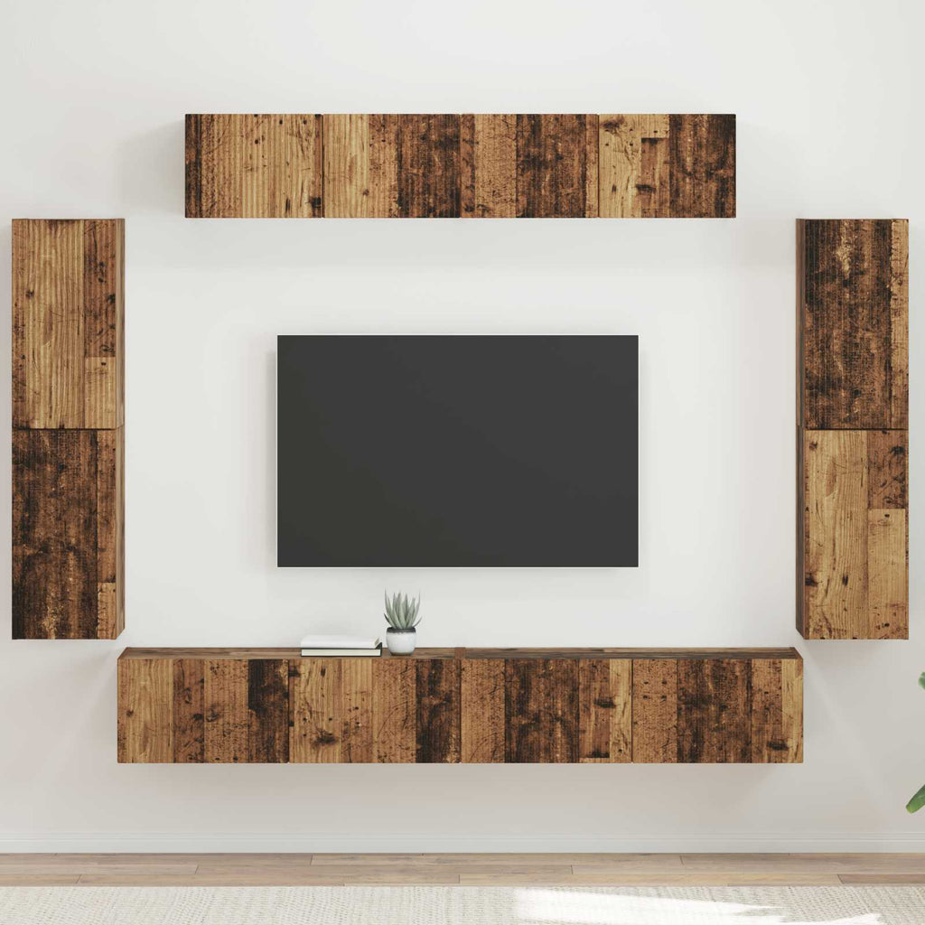 TV-Schränk 8 pcs Altholz