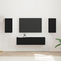 TV-Schrankset 4 pcs Schwarz Holzwerkstoff