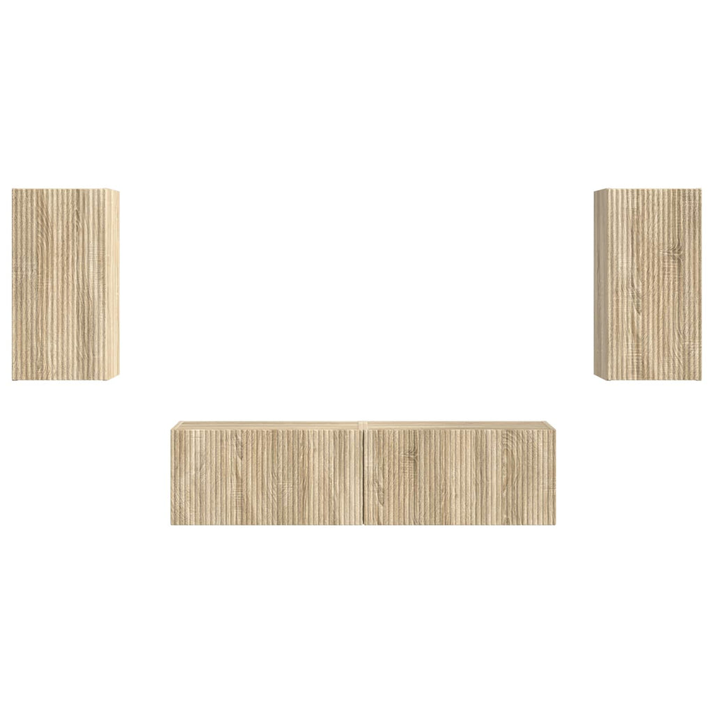 TV-Schrankset 4 pcs Sonoma-Eiche Holzwerkstoff