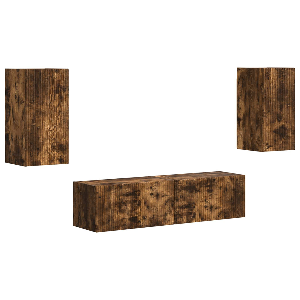 TV-Schrankset 4 pcs Geräucherte Eiche Holzwerkstoff