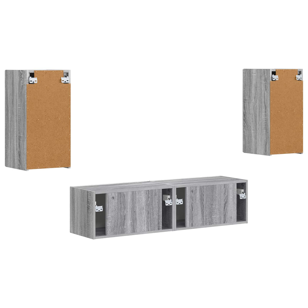 TV-Schrankset 4 pcs Graues Sonoma Holzwerkstoff