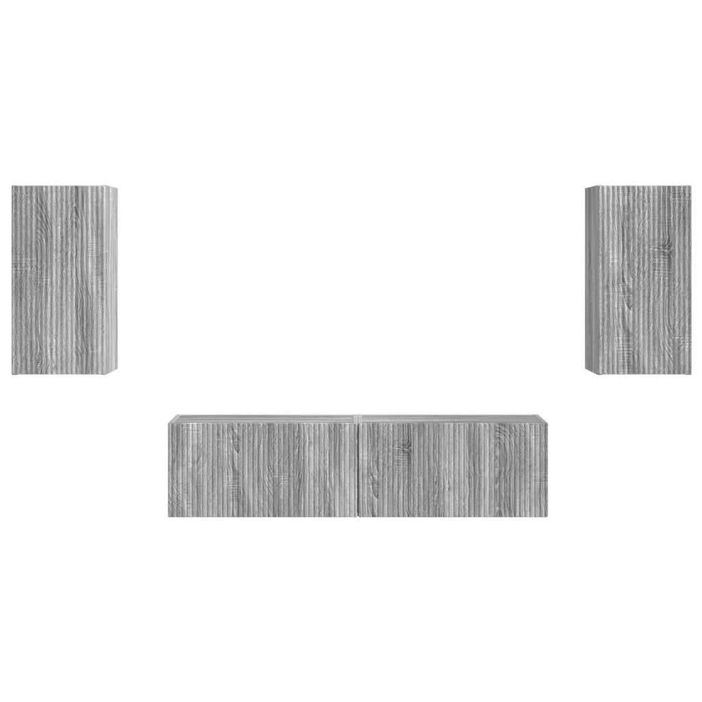TV-Schrankset 4 pcs Graues Sonoma Holzwerkstoff