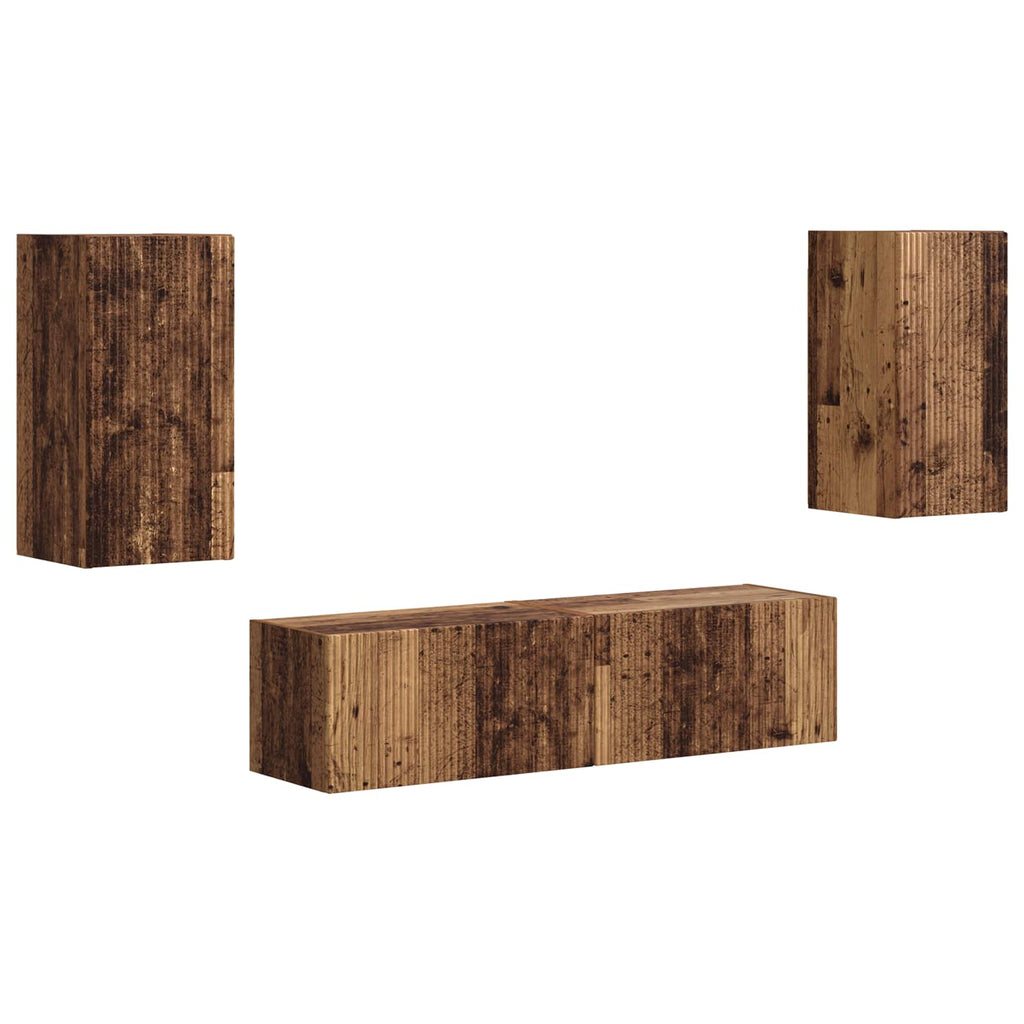 TV-Schrankset 4 pcs Altholz Holzwerkstoff
