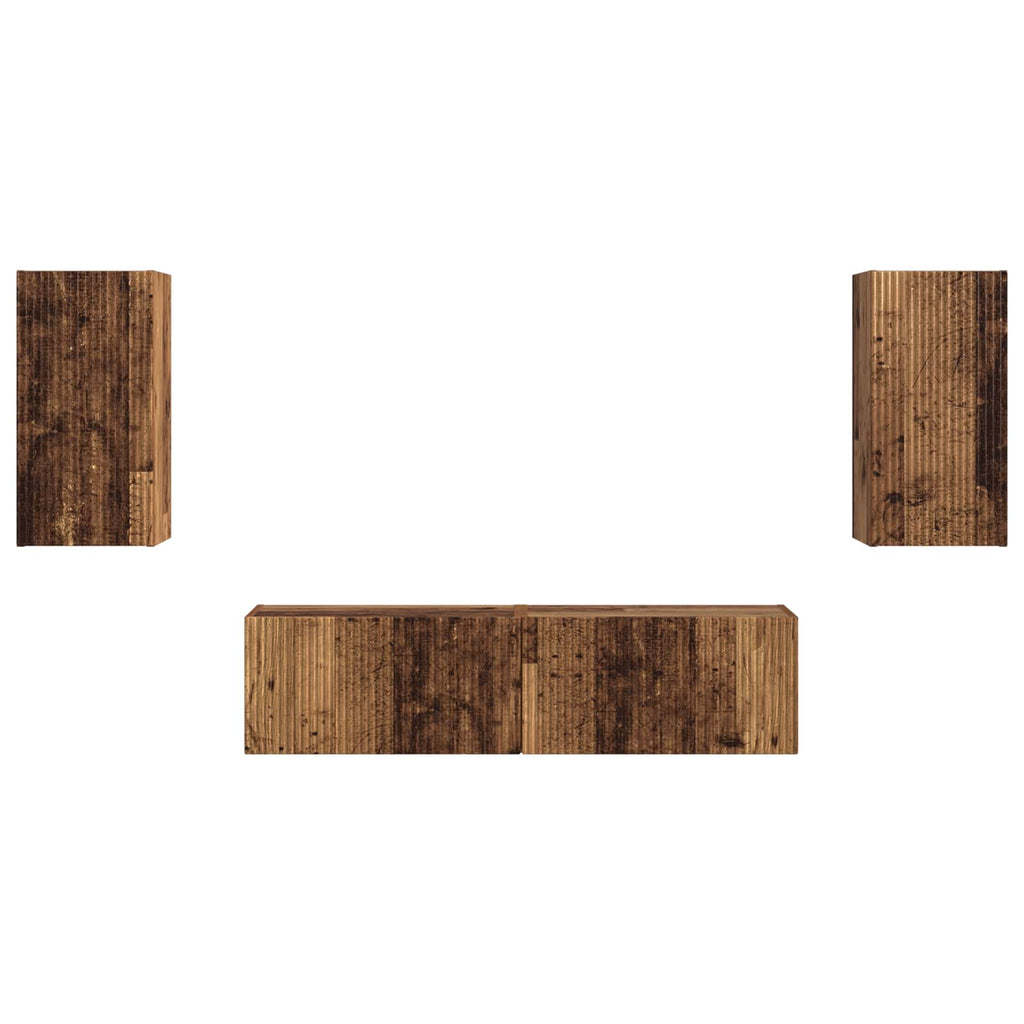 TV-Schrankset 4 pcs Altholz Holzwerkstoff