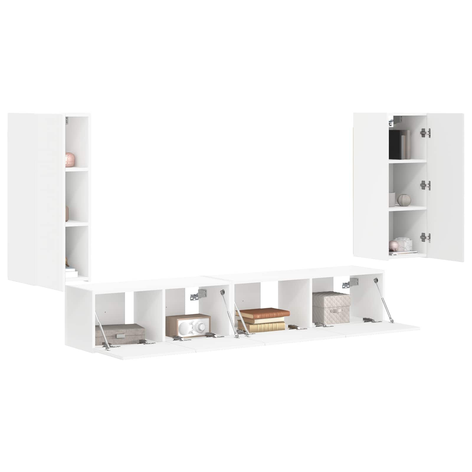 TV-Schrankset 4 pcs Weiß Holzwerkstoff