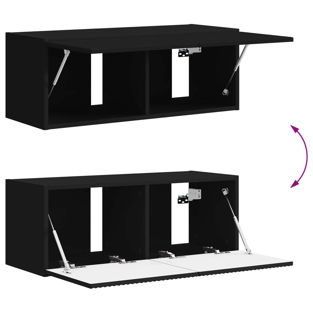 TV-Schrankset 4 pcs Schwarz Holzwerkstoff