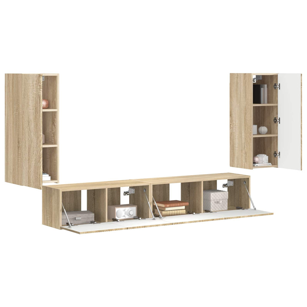 TV-Schrankset 4 pcs Sonoma-Eiche Holzwerkstoff