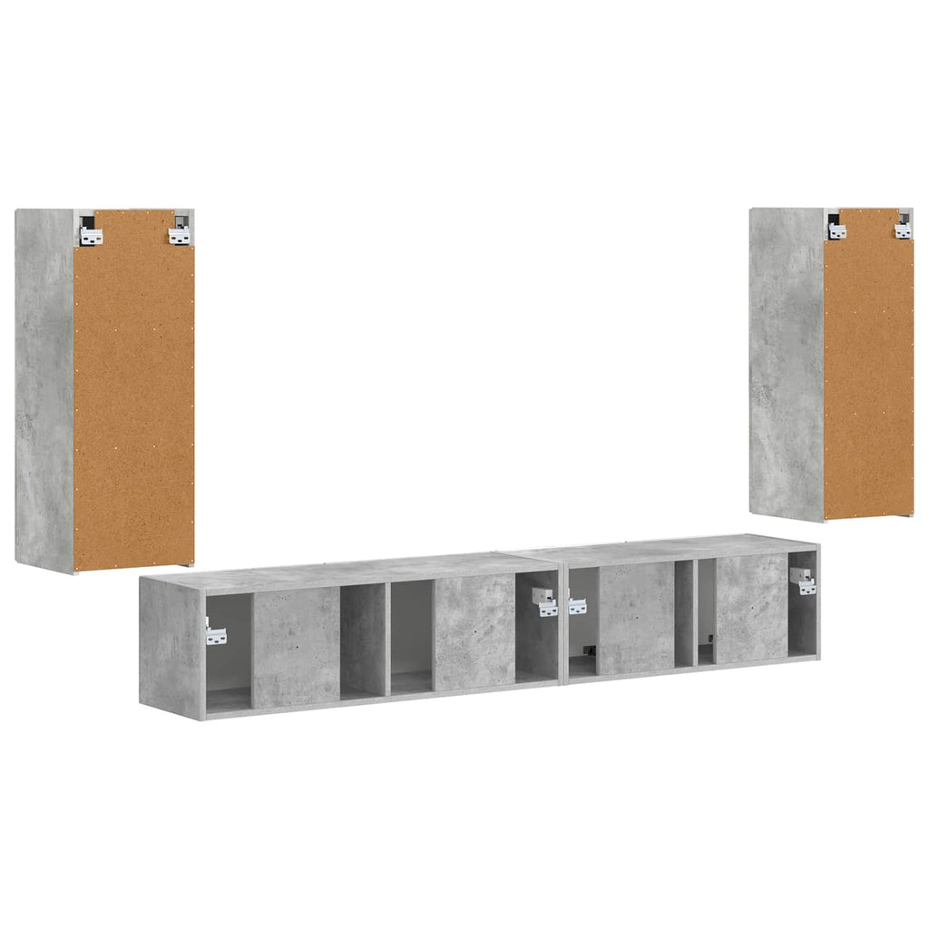 TV-Schrankset 4 pcs Beton Grau Holzwerkstoff